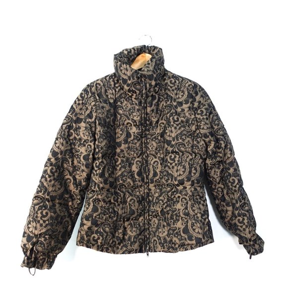 MAX MARA Coat 8 Puffer Jacket Medium Paisley Quilted Allover Boho Brown WEEKEND - Picture 1 of 15